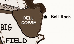 Map fragment by kind permission of Alan Hunt.